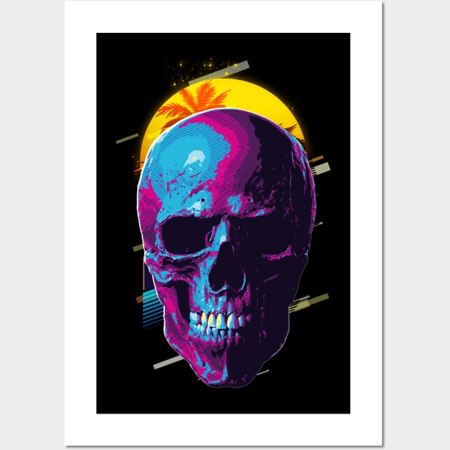 Skull retro Wall Art by Sakent